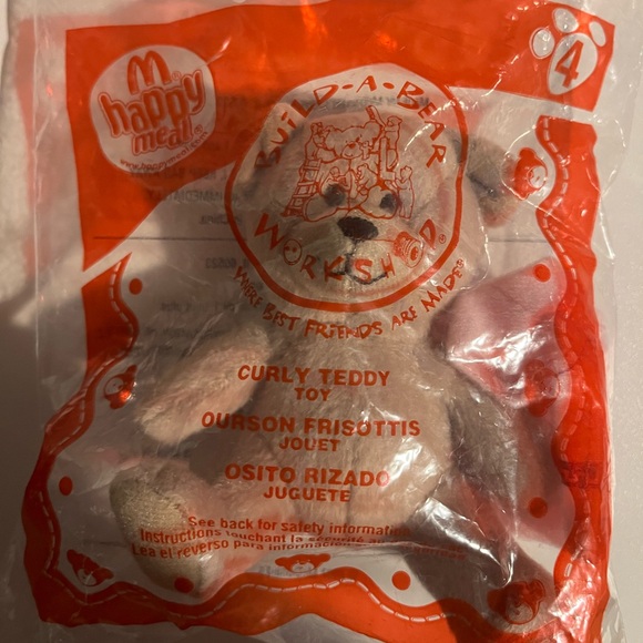 Build A Bear Workshop Curly Teddy Toy #4 McDonalds Happy Meal 2007 Sealed New - Picture 1 of 2